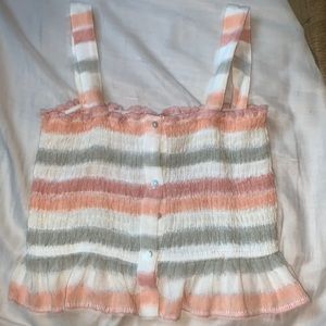 size large striped crop top